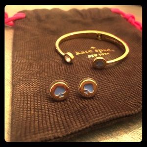 Kate Spade Spot the Spade Stud Earrings & Bracelet